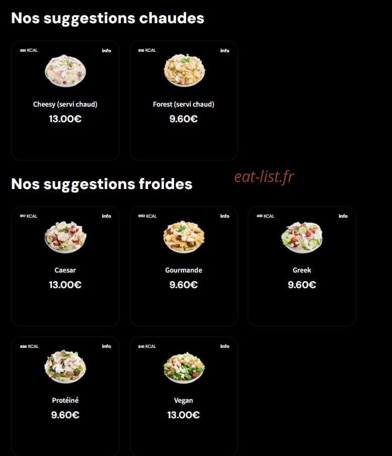 Eat Salad — carte page 4
