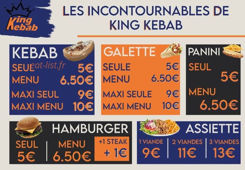 King Kebab — carte page 1