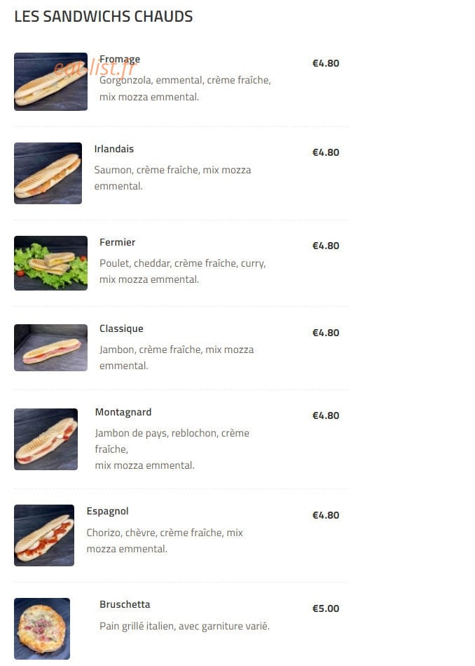 L’Instant Lunch Café — carte page 3