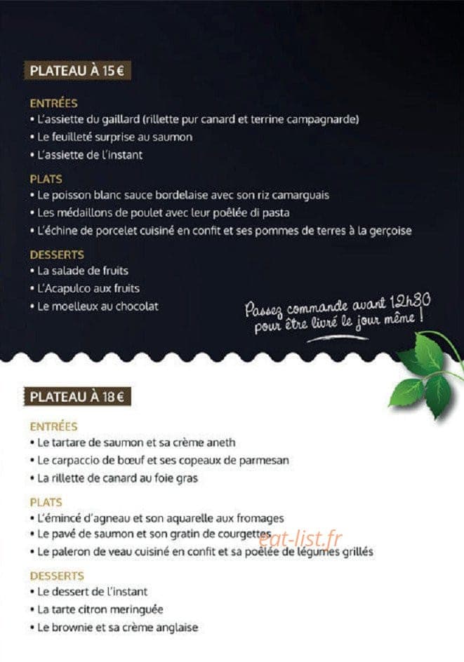 L'Instant Lunch Café — carte page 5