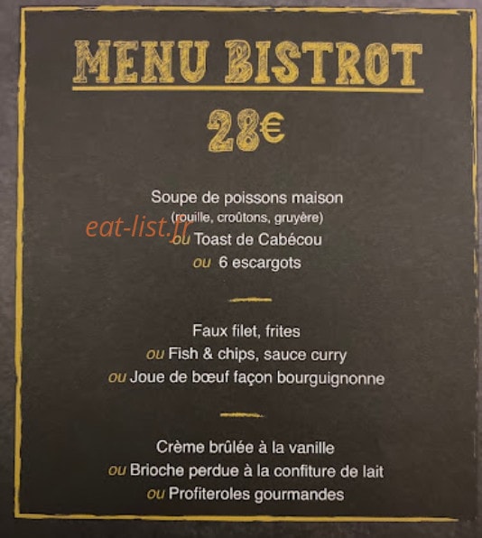 Le Bistrot du Palais — carte page 2