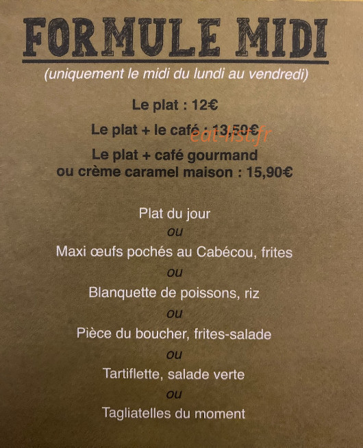 Le Bistrot du Palais — carte page 3