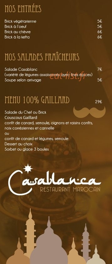 Le Casablanca — carte page 2