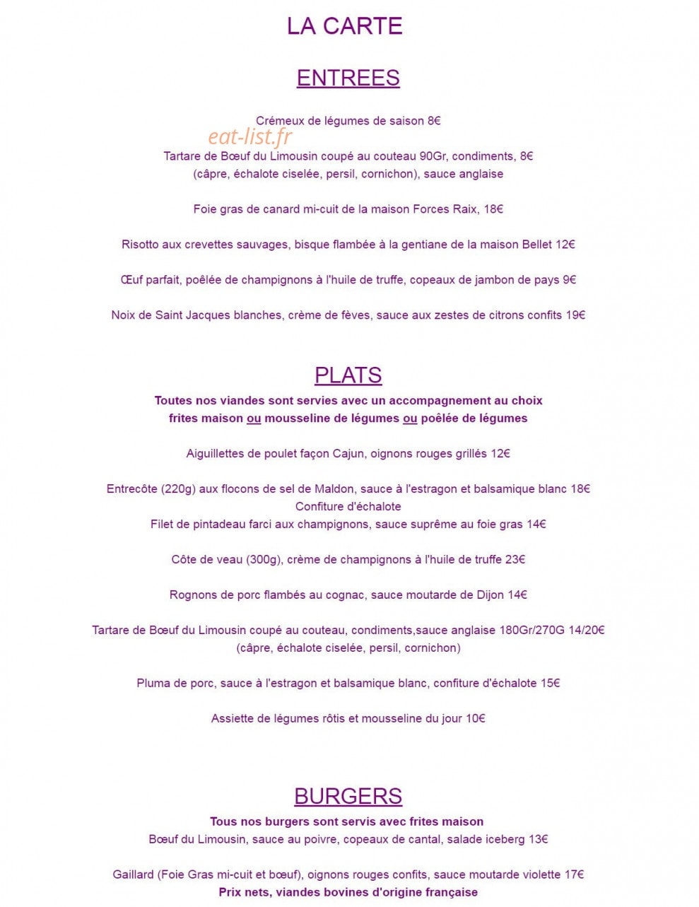 Le Grain De Sel — carte page 4