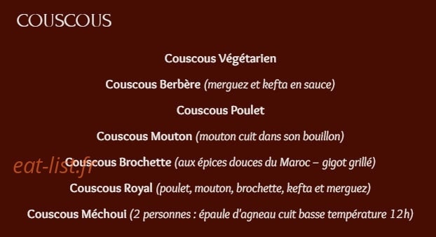 Le Marrakech — carte page 2