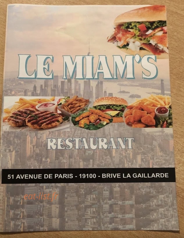Le Miam's — carte page 1
