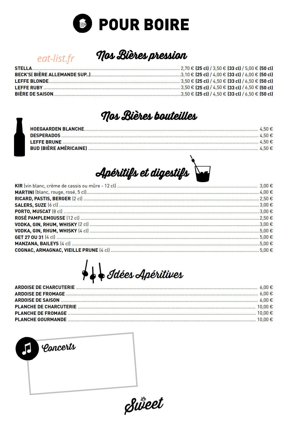Le Sweet — carte page 4