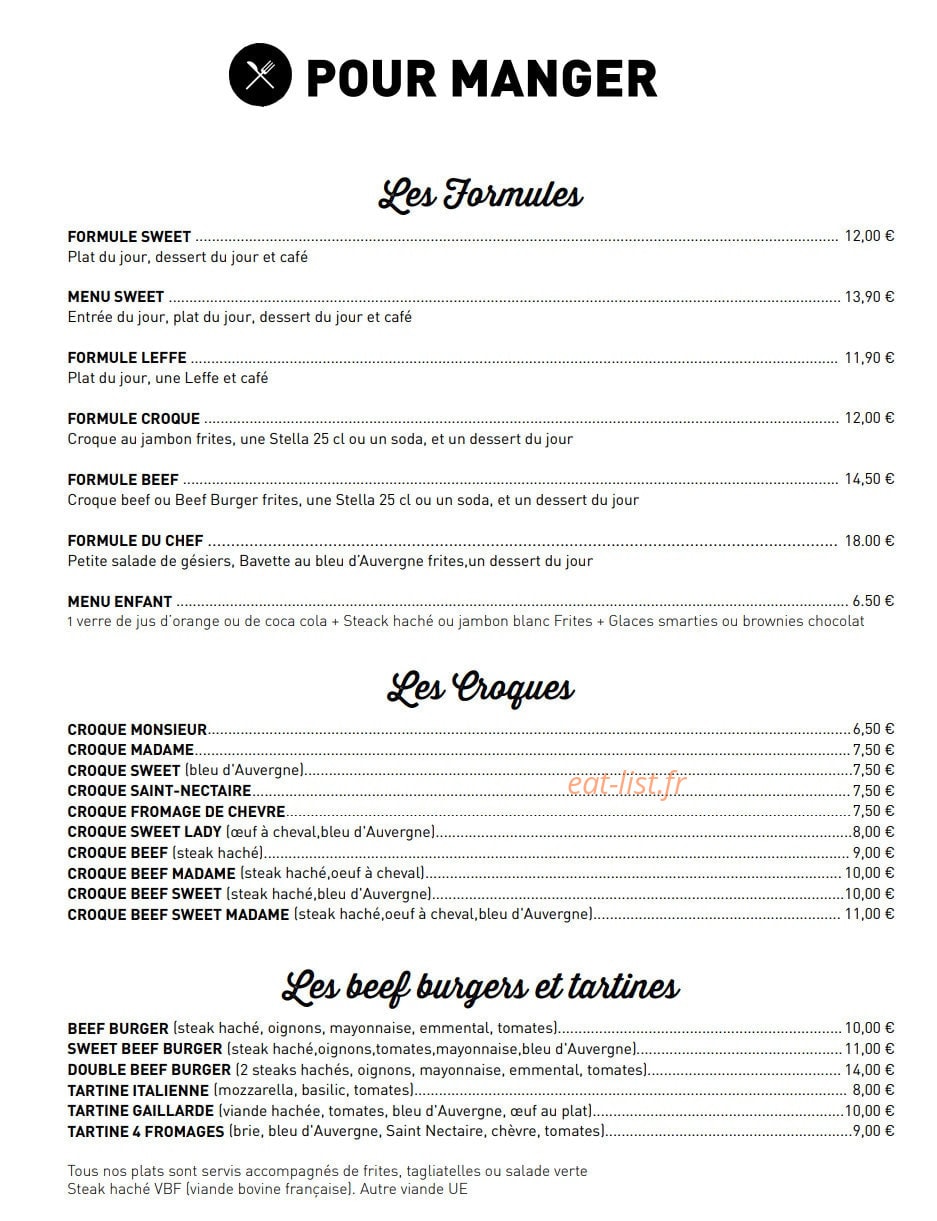 Le Sweet — carte page 2