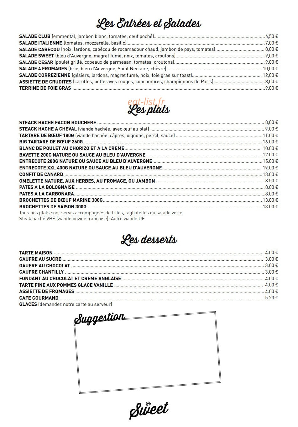 Le Sweet — carte page 3