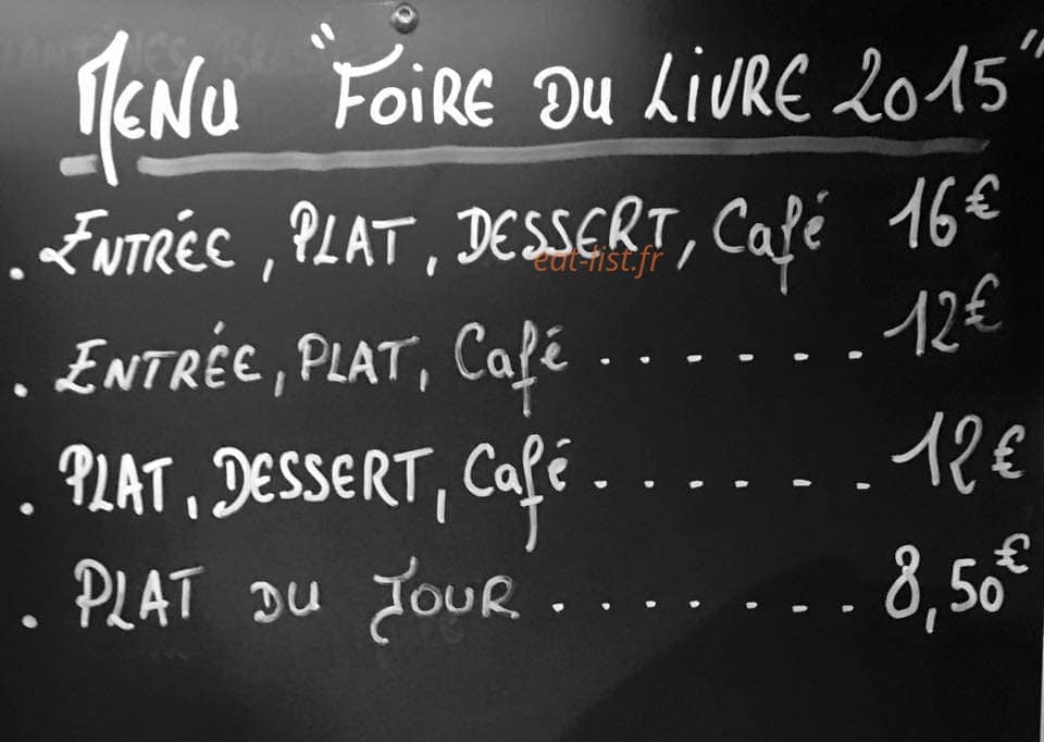 LeCafé De Paris — carte page 1