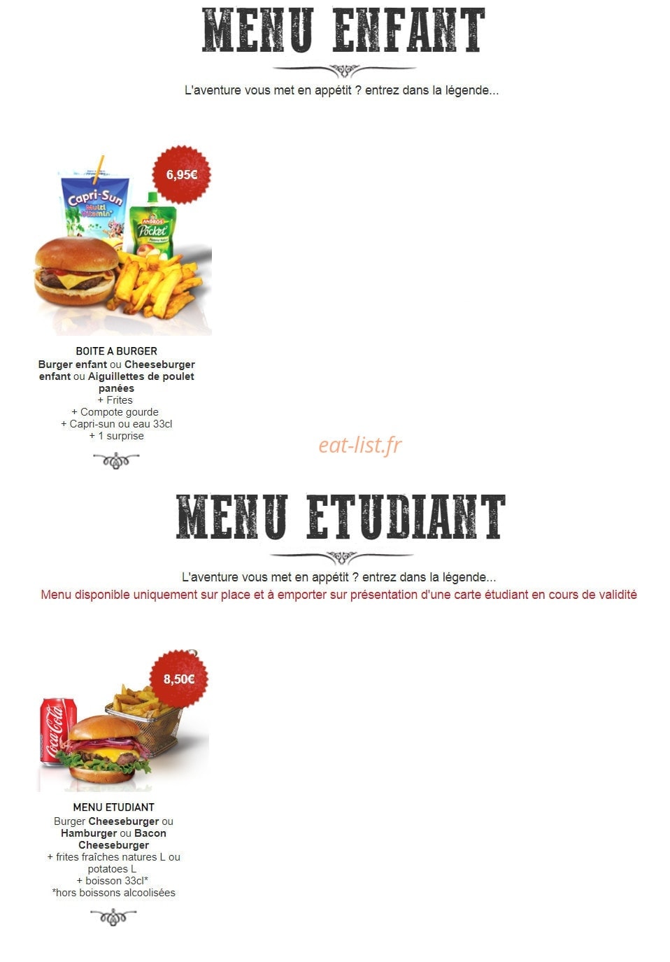 Mythic burger — carte page 3
