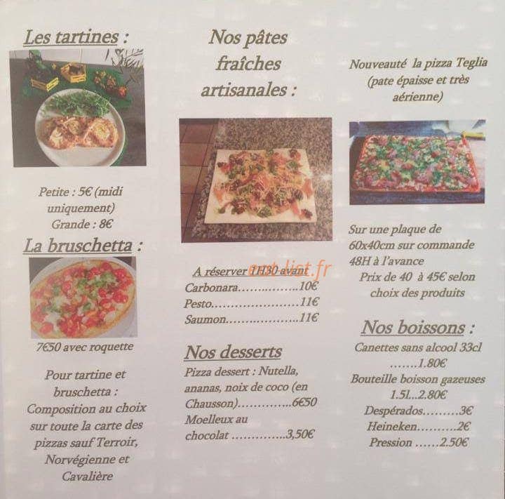 Pause Pizza — carte page 1
