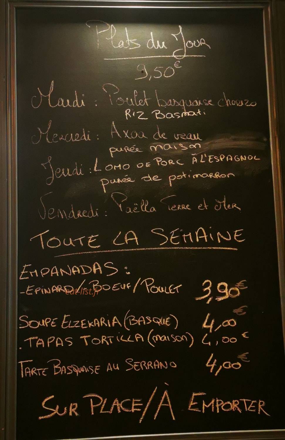 Pica Pinchos — carte page 1