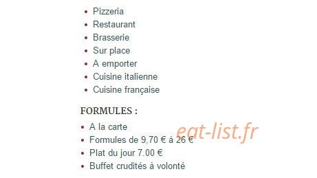 Restaurant Arlequin — carte page 1