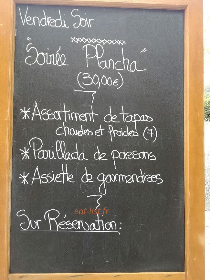 Restaurant du Golf — carte page 1