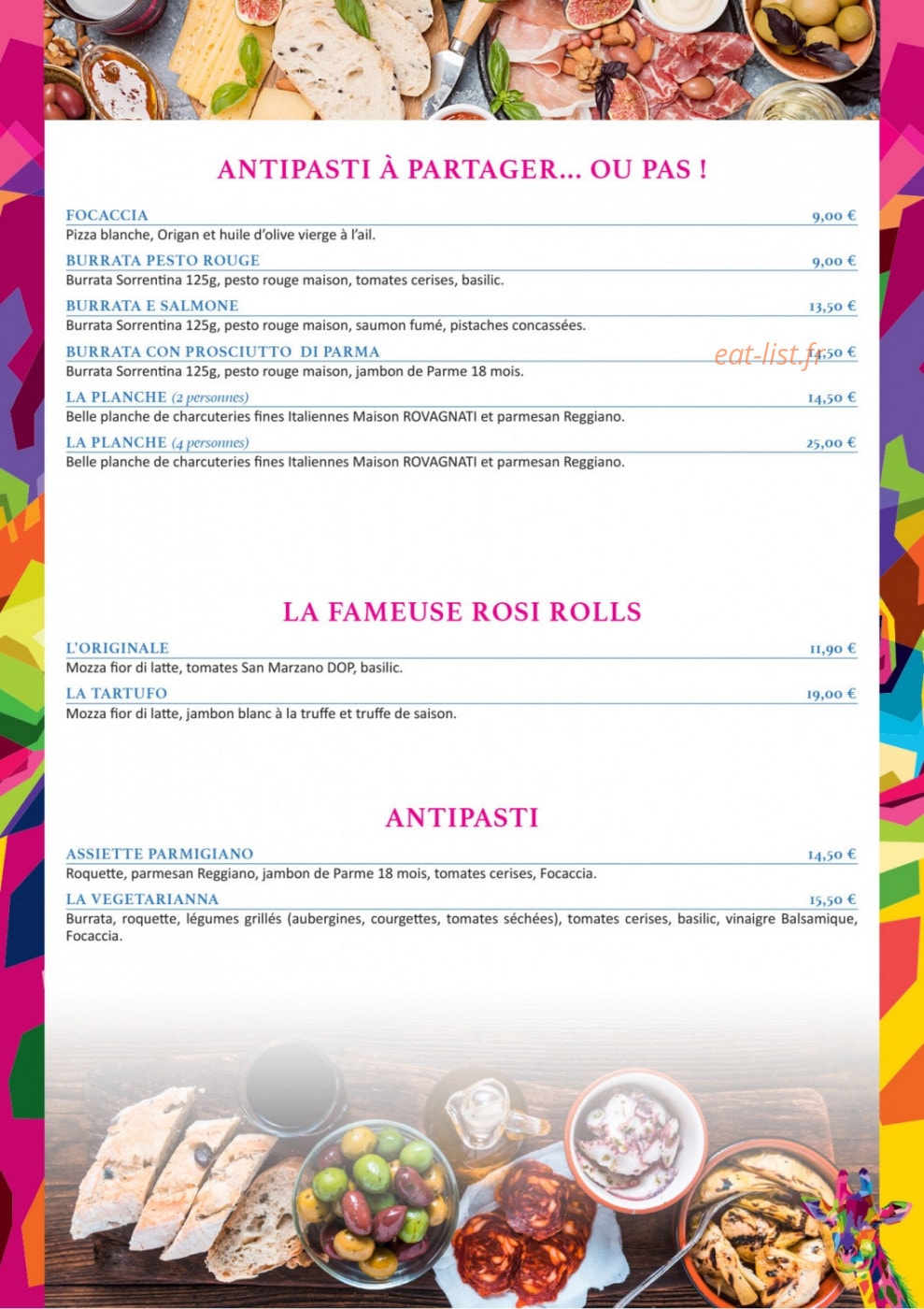 Rosi Trattoria — carte page 2