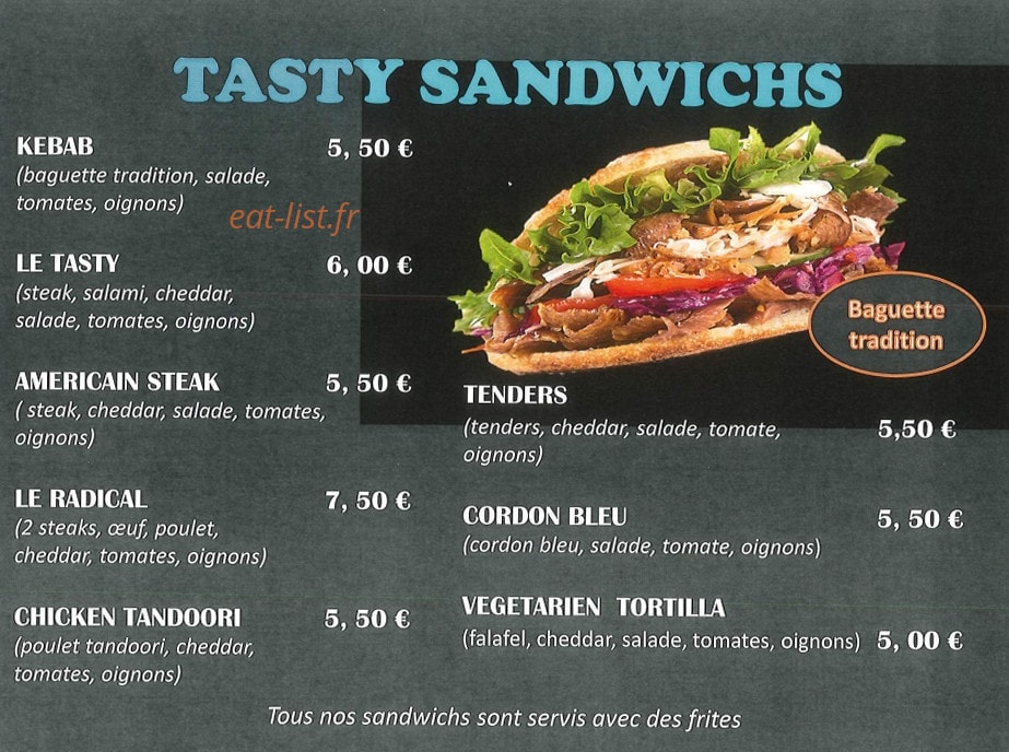 Tasty — carte page 2