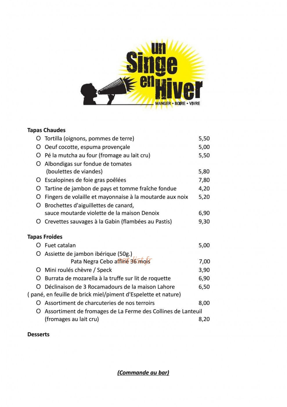 Un Singe En Hiver — carte page 1