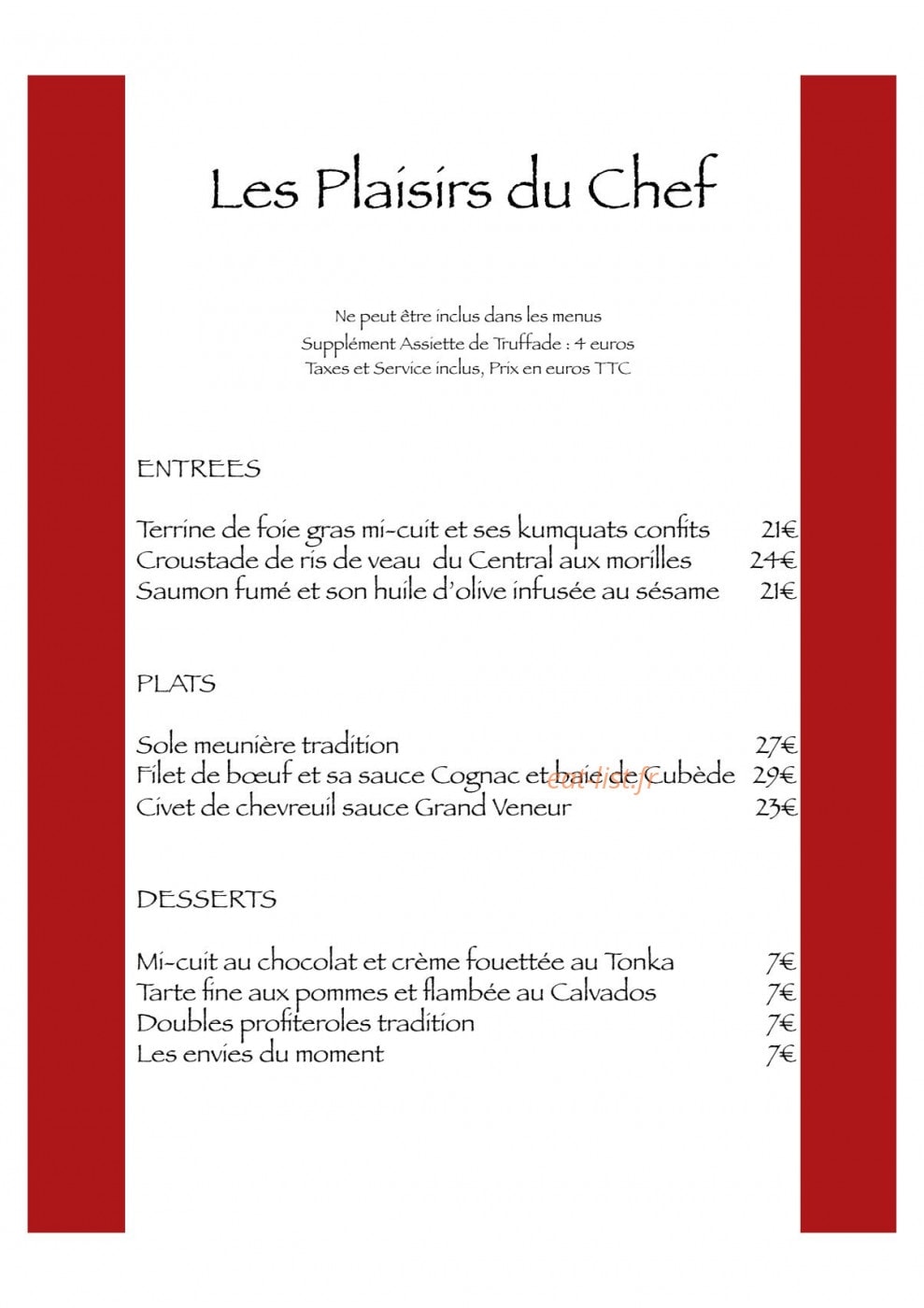 Central hotel — carte page 2