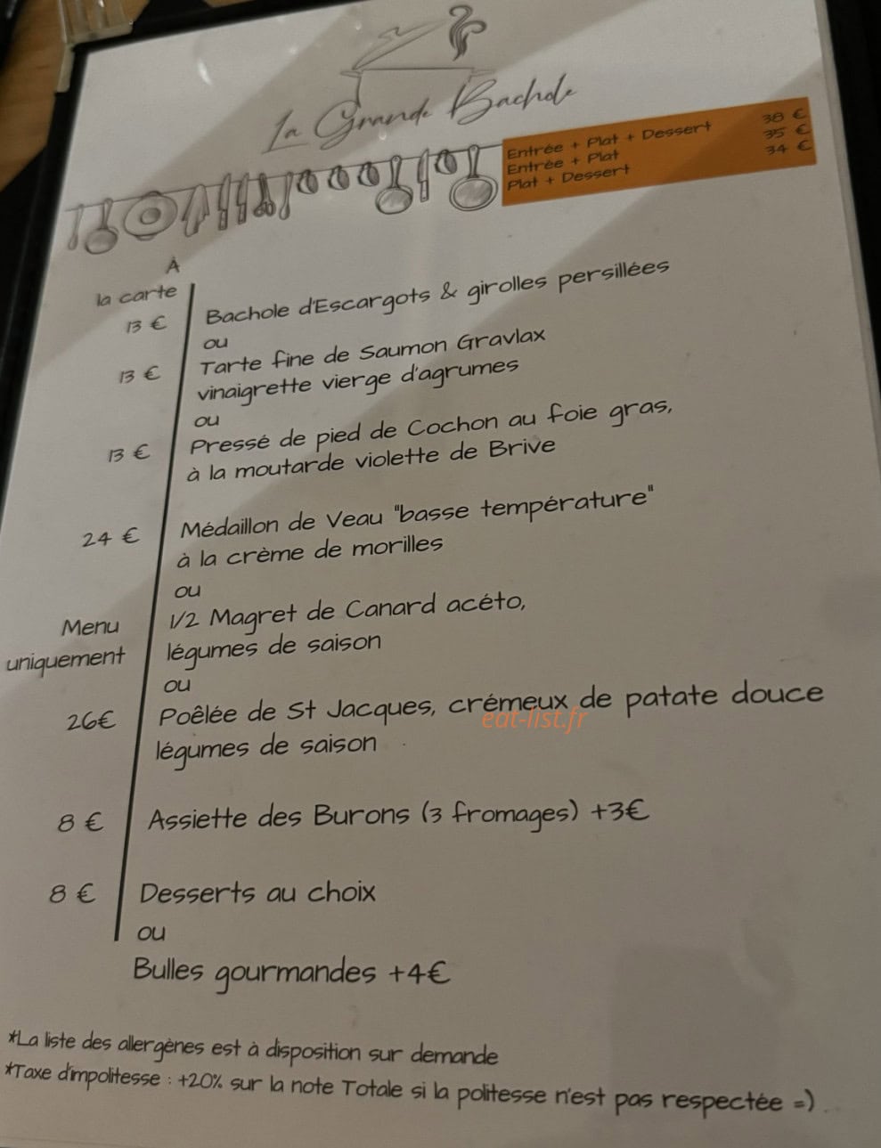 La Bachole — carte page 1