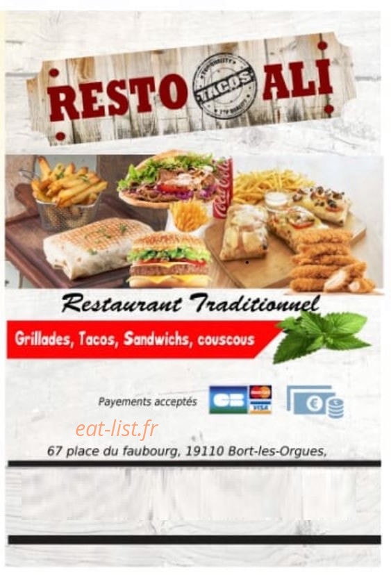 Resto Ali — carte page 1