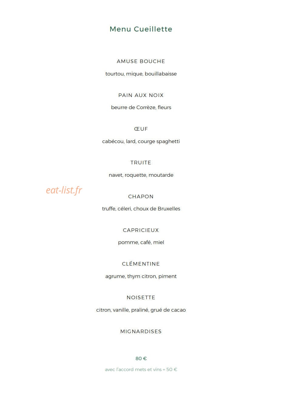 Cueillette — carte page 1