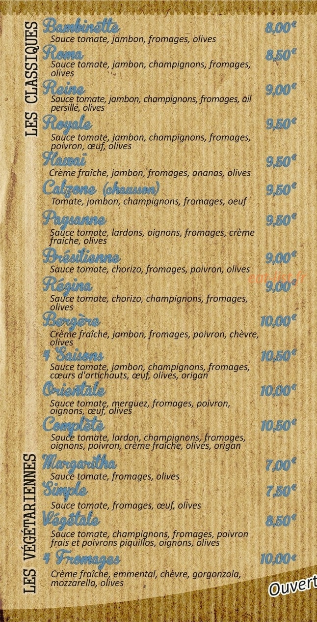 La Pizza — carte page 2