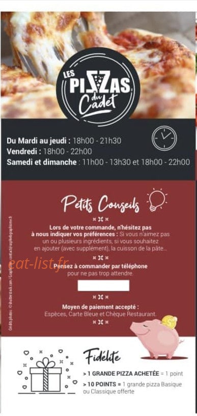 Les Pizzas du Cadet — carte page 6