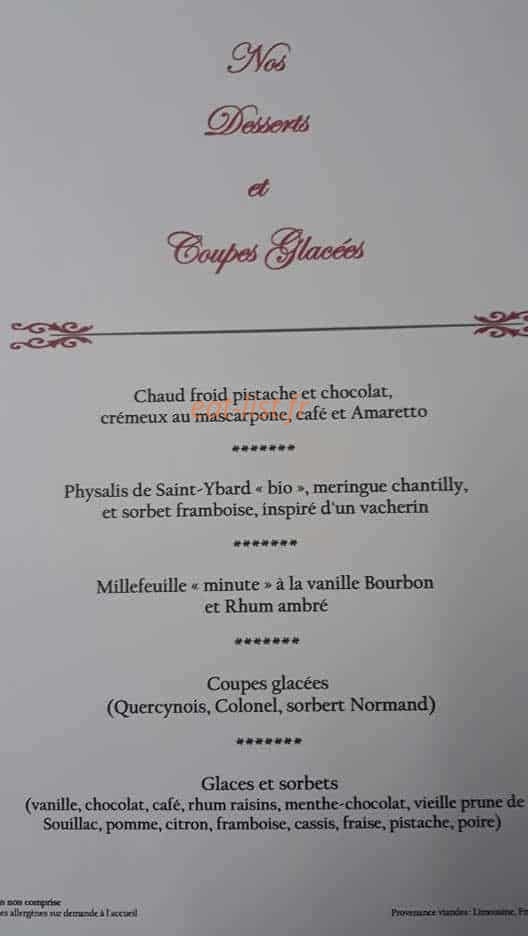 Auberge Saint Roch — carte page 2