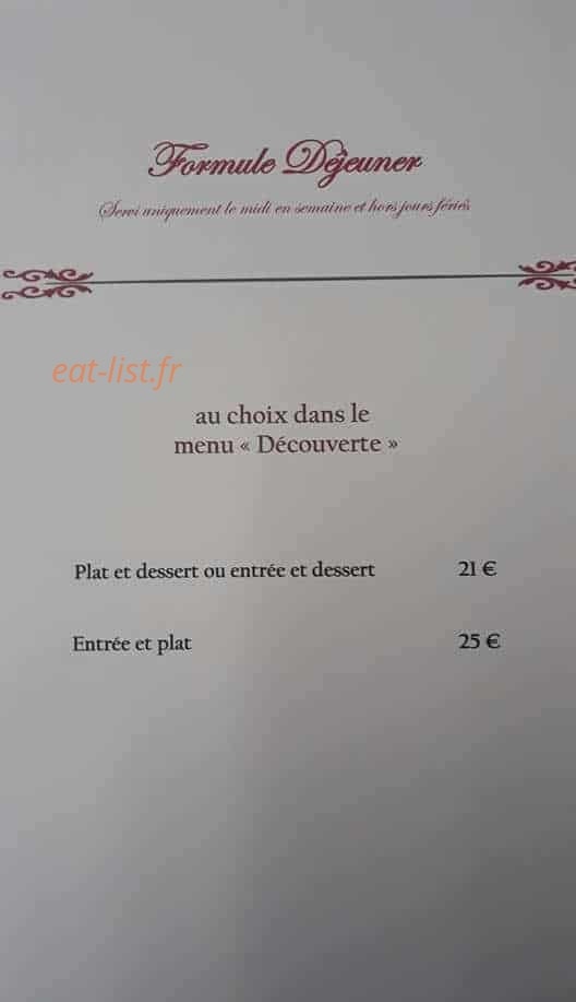 Auberge Saint Roch — carte page 1