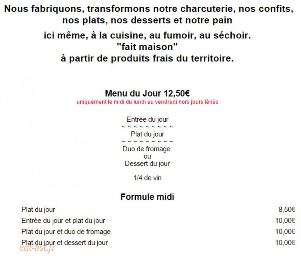 Le relais de naïade — carte page 1