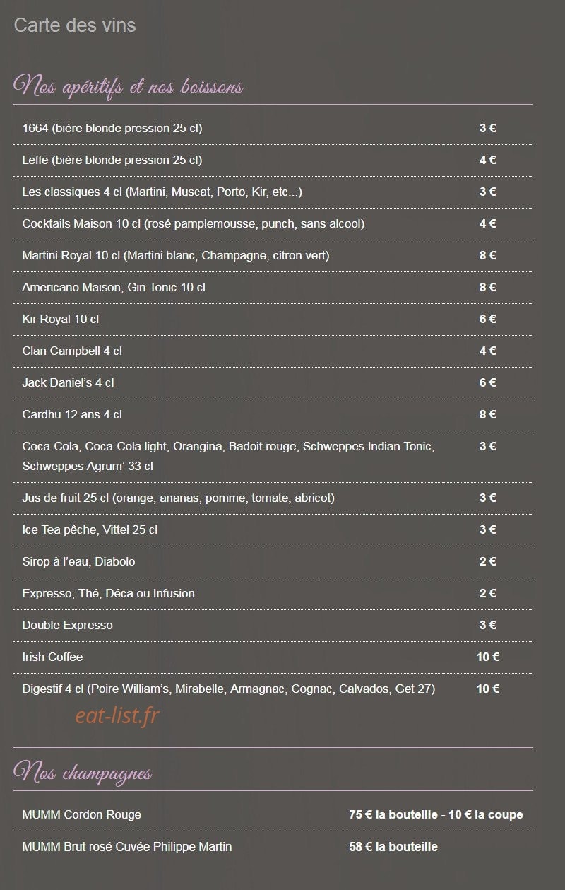 La terrasse des gourmets — carte page 4