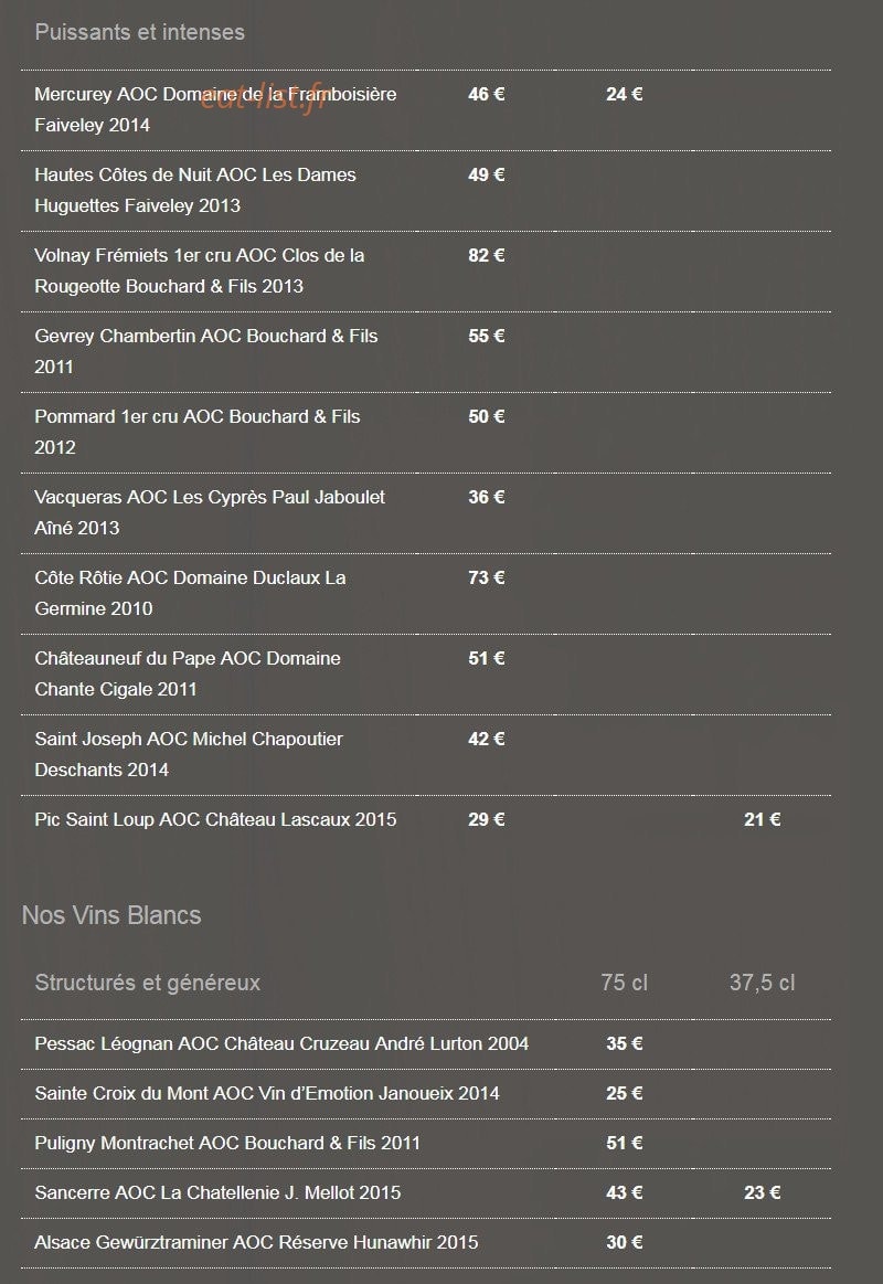 La terrasse des gourmets — carte page 6