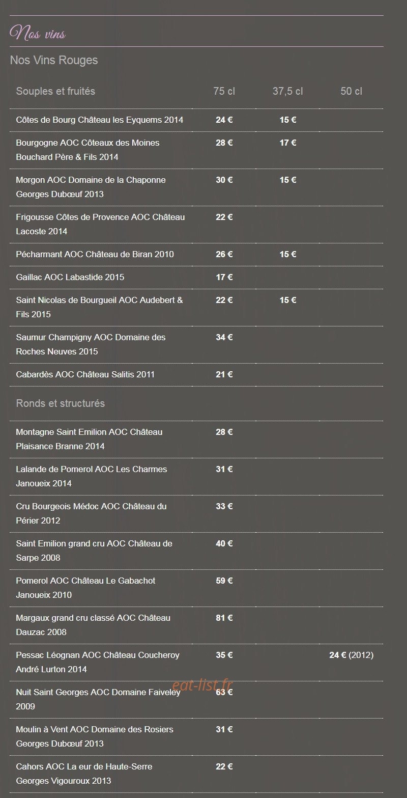 La terrasse des gourmets — carte page 5