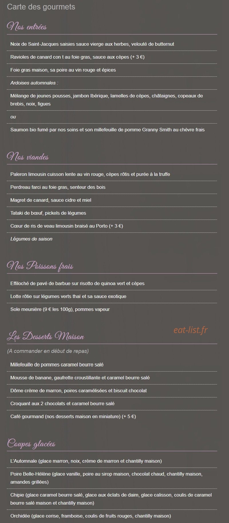 La terrasse des gourmets — carte page 2