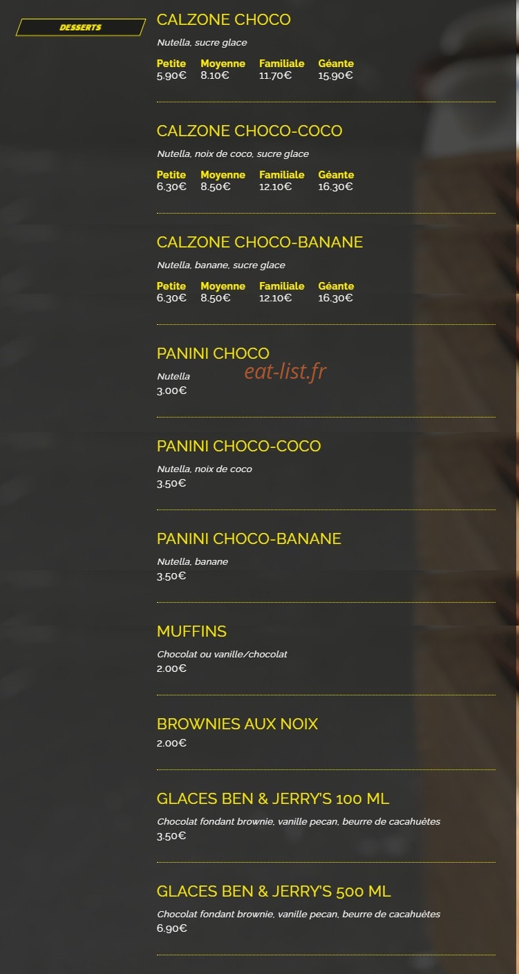 Pizza Yellow — carte page 8