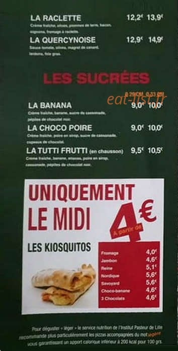 Le Kiosque à Pizzas — carte page 4