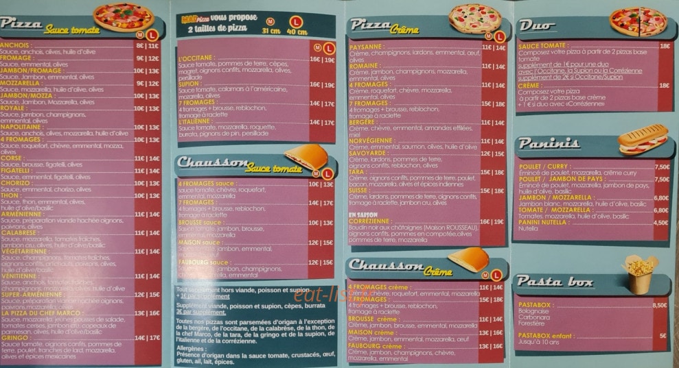 Mad Pizza — carte page 14