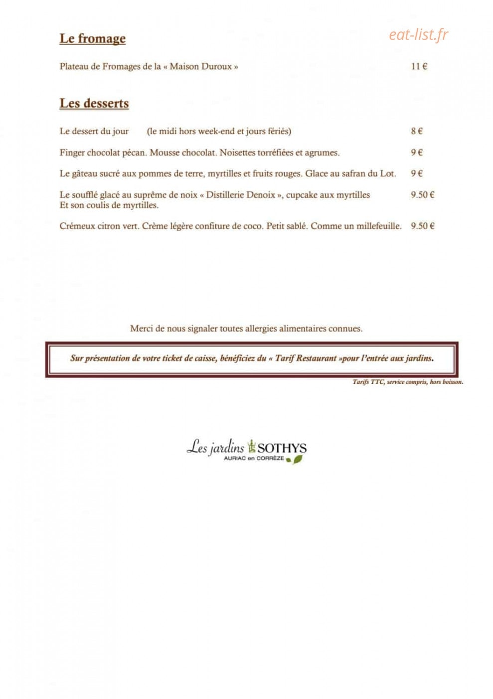 Les Jardins Sothys — carte page 6