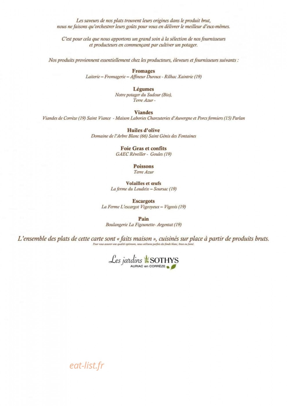 Les Jardins Sothys — carte page 1