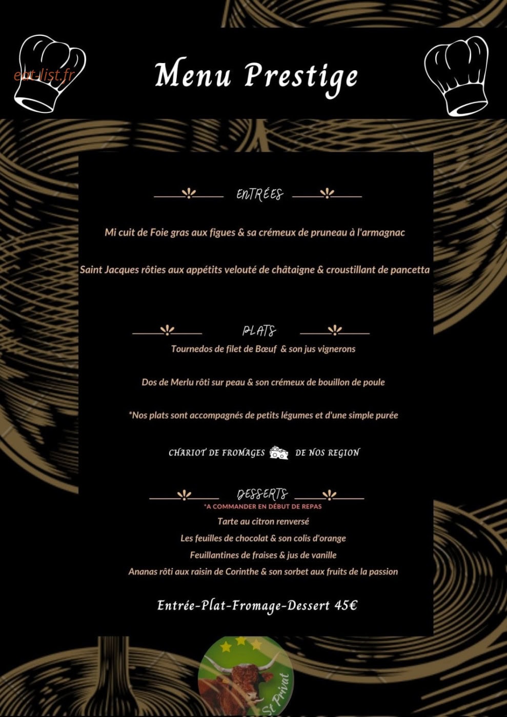 Auberge de la Xaintrie — carte page 4