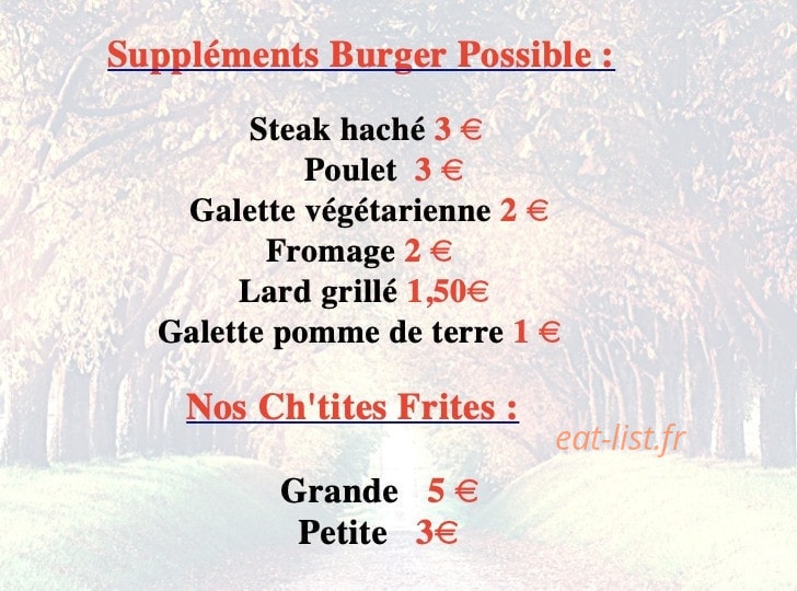 L'Homme Burger — carte page 2