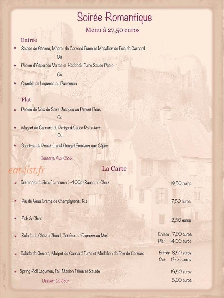Le p’ti bar — carte page 1