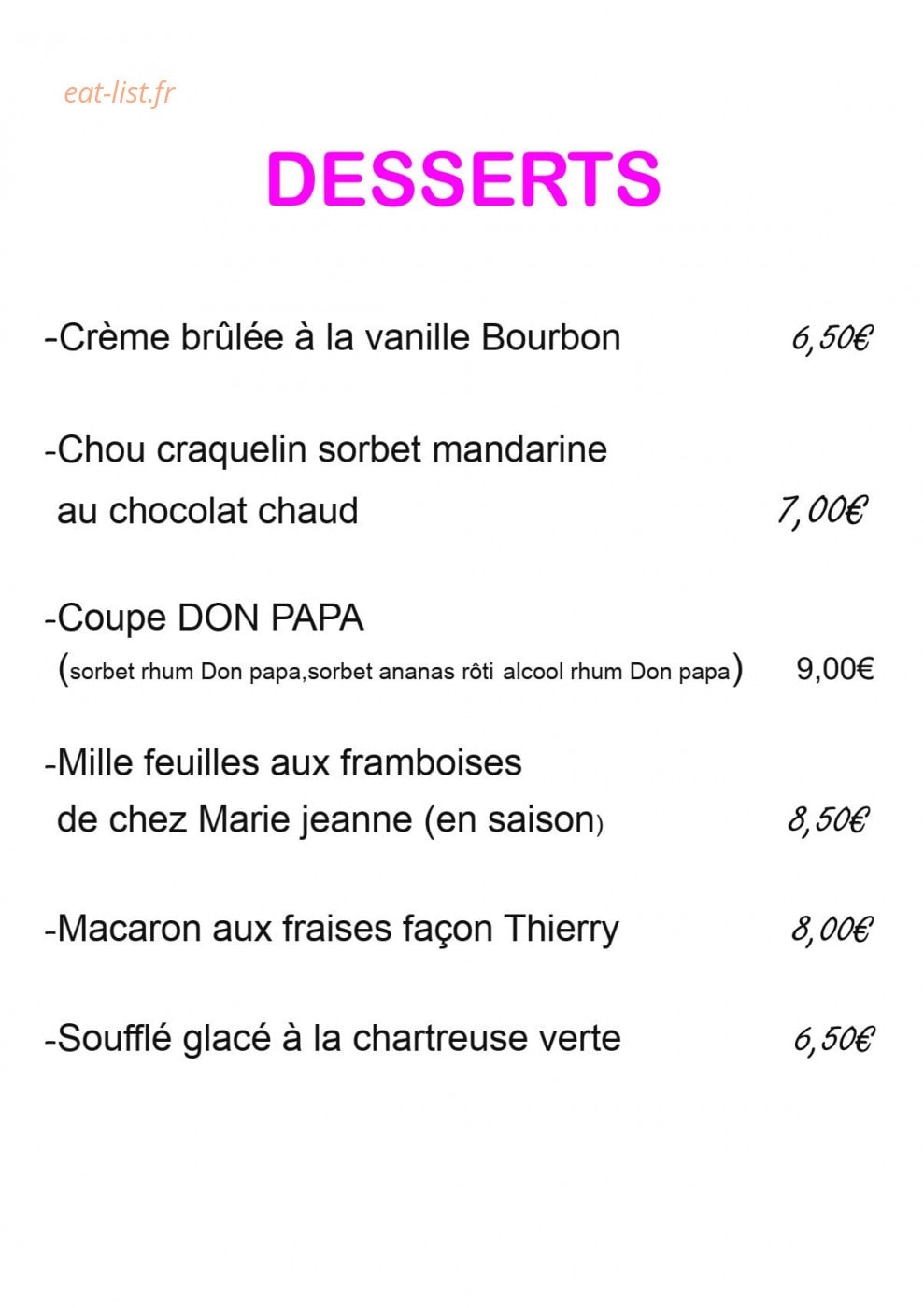 La table de troche — carte page 5
