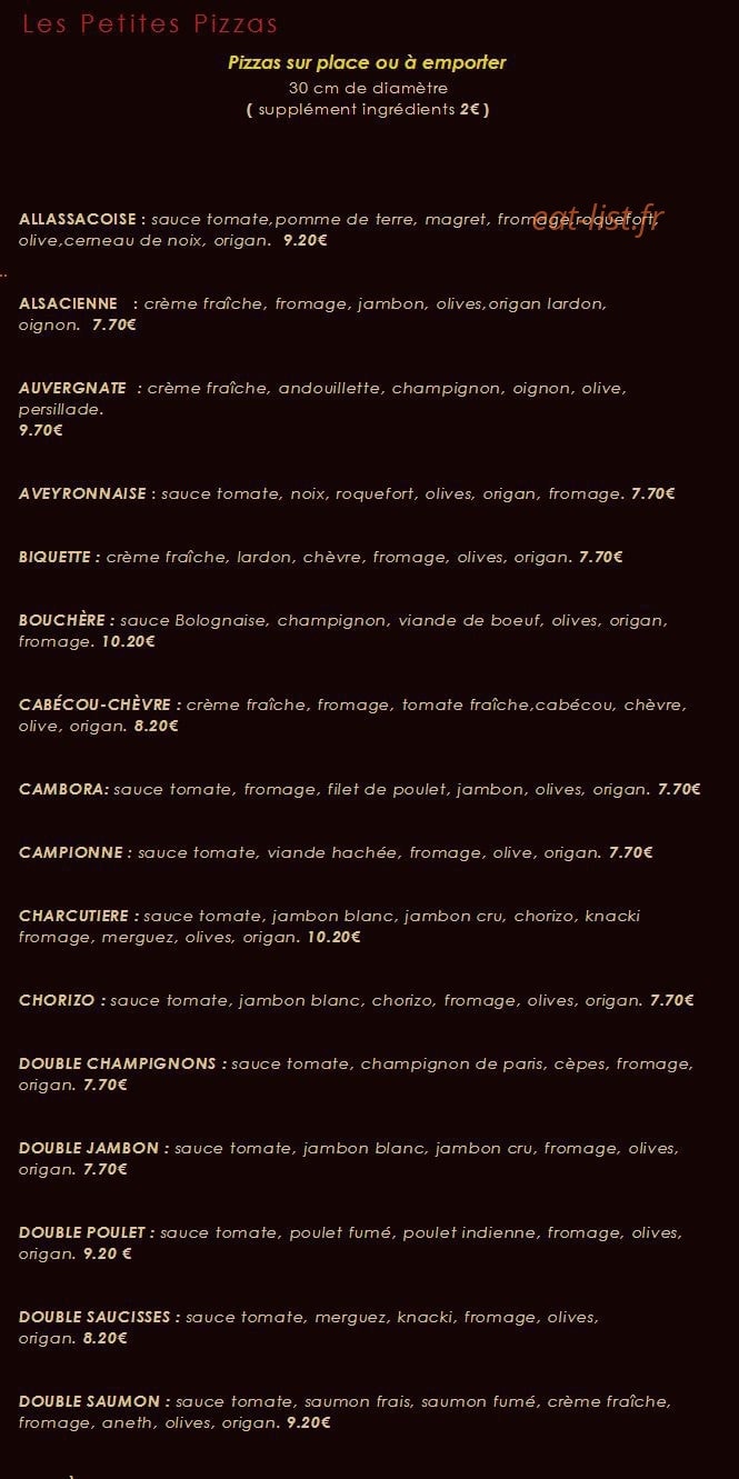 Au petit creux — carte page 2