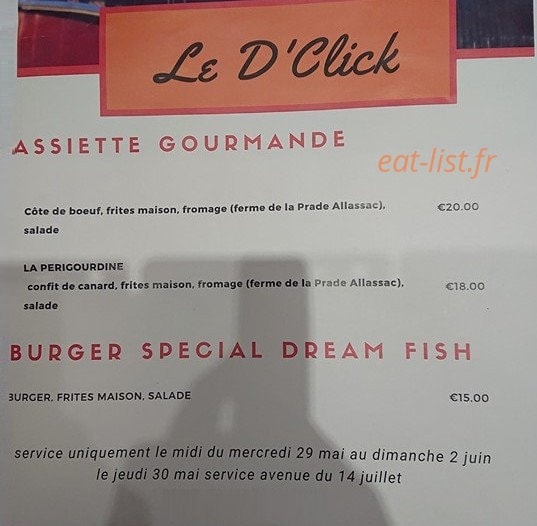 Le D'Click — carte page 1