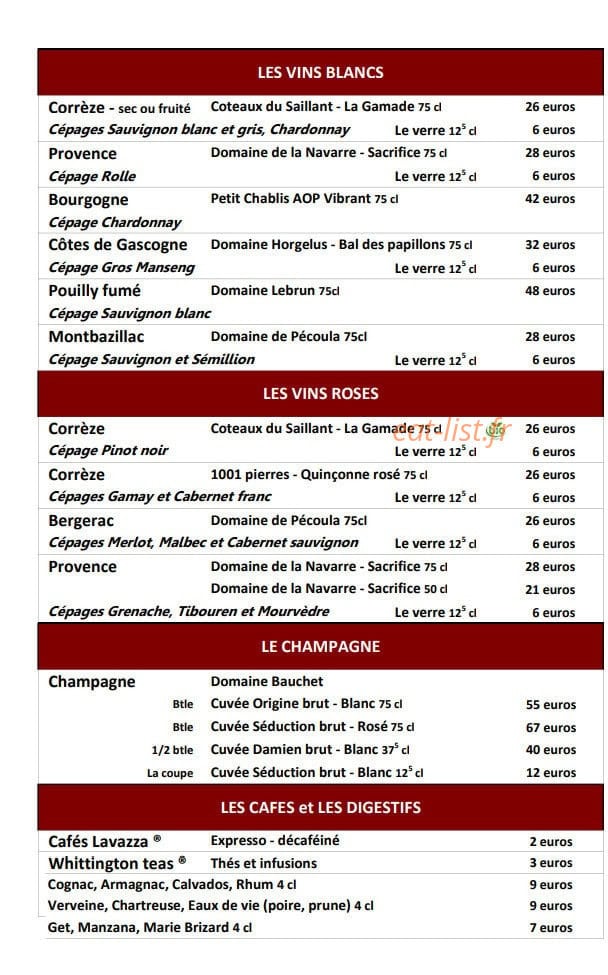 L'auberge — carte page 2