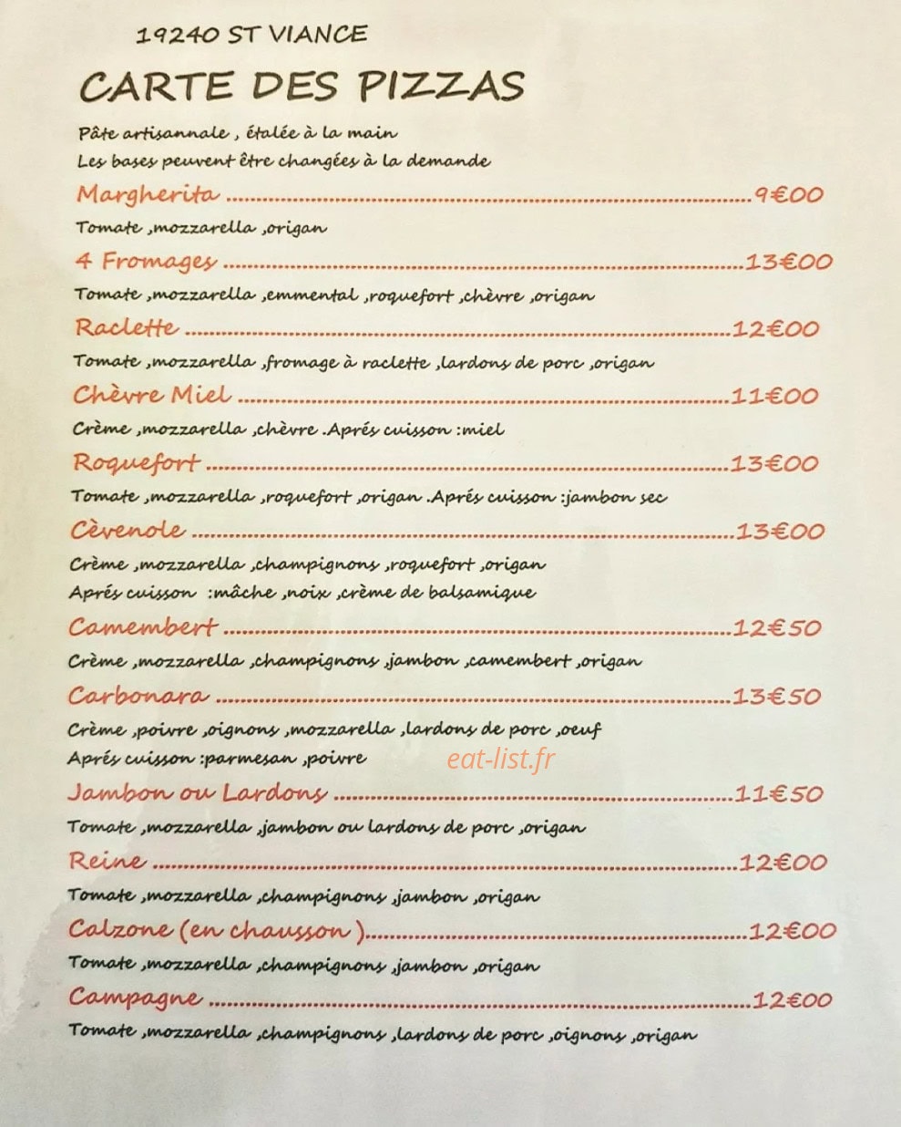 La pizz’a nono — carte page 1