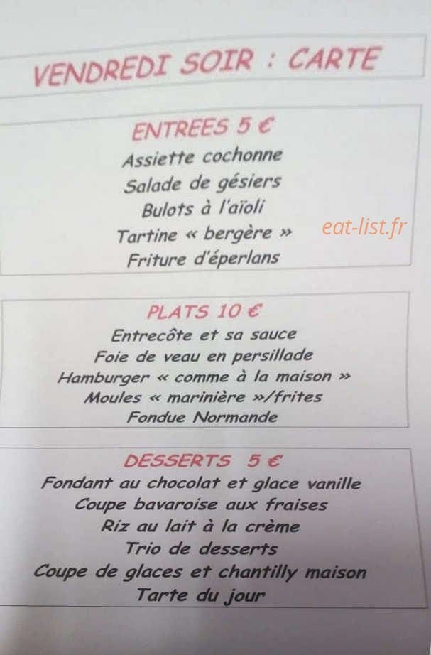 Comme À la Maison — carte page 1