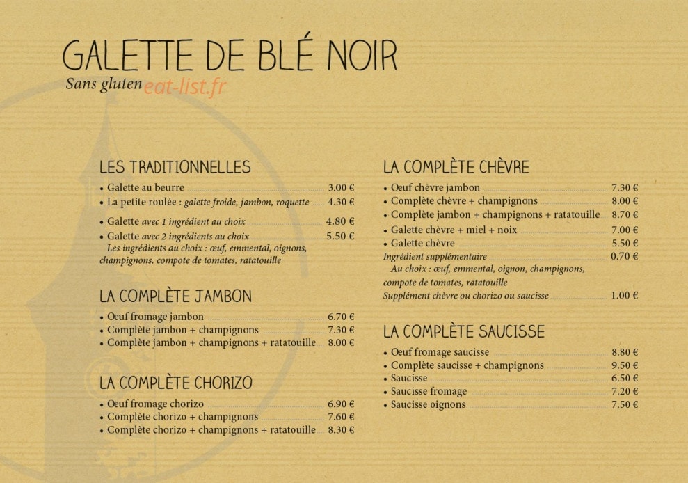 Crêperie Le Beffroi — carte page 5